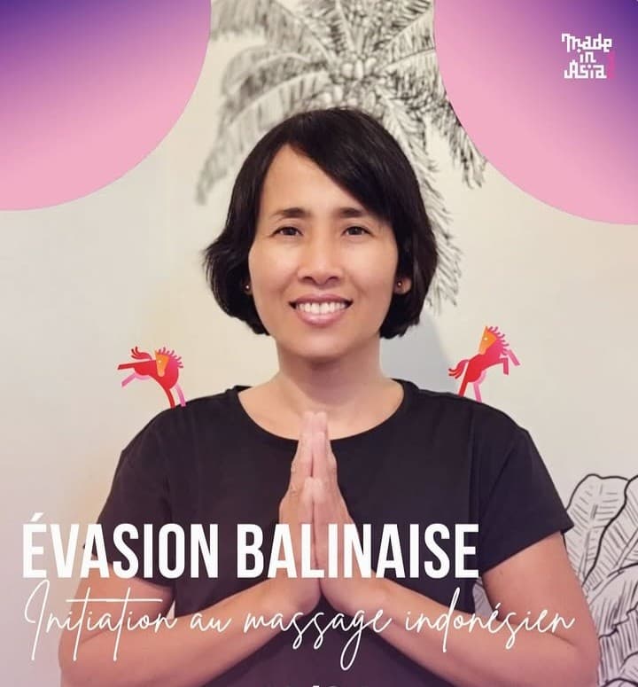 Affiche de l’atelier Évasion balinaise, initiation au massage indonésien, Festival Made in Asia